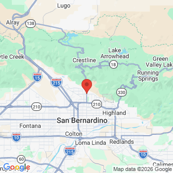 Map to Wildwood Dental Group office in San Bernardino, CA