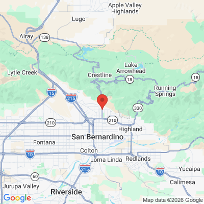 Map to Wildwood Dental Group office in San Bernardino, CA