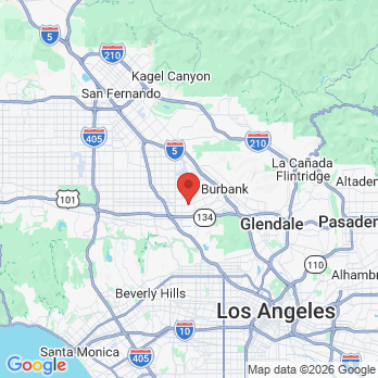 Map to Magnolia Park Dental Group office in Burbank, CA