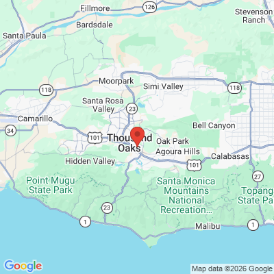 Map to Dana A. Carlton DDS, MS, APC office in Thousand Oaks, CA