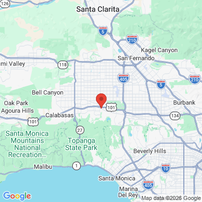 Map to Tarzana Dental Care office in Tarzana, CA