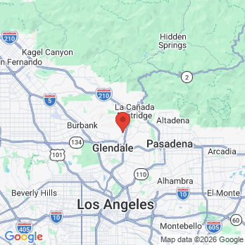 Map to Canada Dental Group office in Glendale, CA