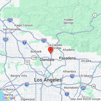 Map to Canada Dental Group office in Glendale, CA
