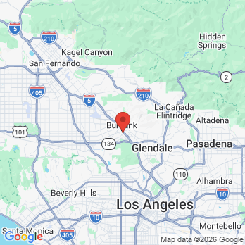 Map to Coastland Dental office in Burbank, CA