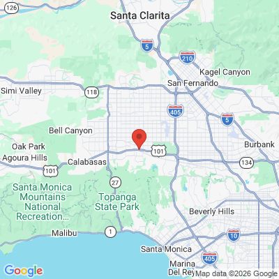 Map to Tarzana Smile Design office in Tarzana, CA