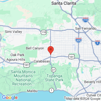 Map to Warner Plaza Dental Group office in Woodland Hills, CA