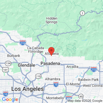 Map to Greenberg Orthodontics office in Altadena, CA
