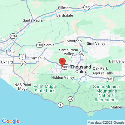 Map to Huber Dental office in Newbury Park, CA