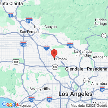 Map to Burbank Family Dental office in Burbank, CA