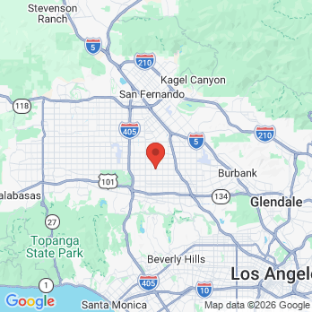 Map to Dental Center office in Van Nuys, CA