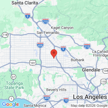 Map to Aava Dental of North Hollywood office in North Hollywood, CA