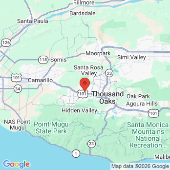 Map to Community Dental Group office in Newbury Park, CA