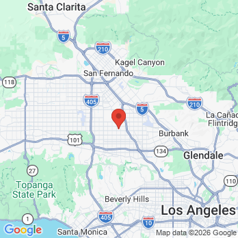 Map to Victory Plaza Dental Group office in Los Angeles, CA