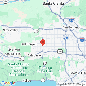 Map to White Smile Dental Group office in Canoga Park, CA