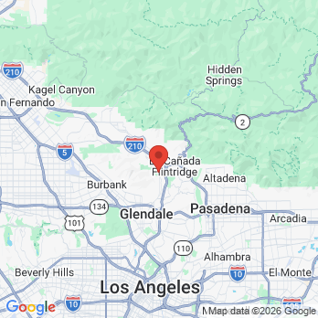 Map to Angeles crest dentistry office in Glendale, CA