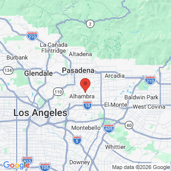Map to Evergreen Dental Care office in Alhambra, CA