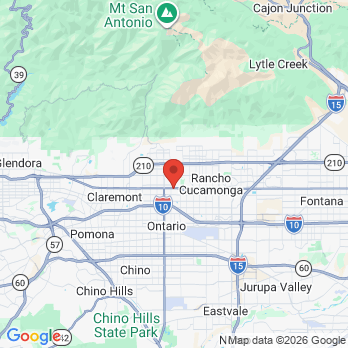 Map to Upland Dental Care office in Upland, CA