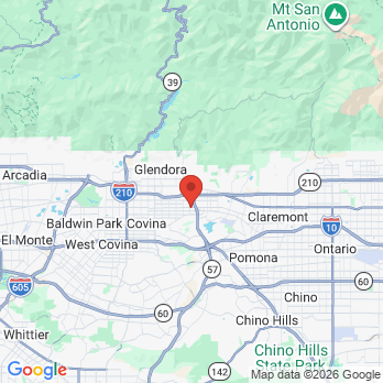 Map to Sunshine Smile dental  office in San Dimas, CA