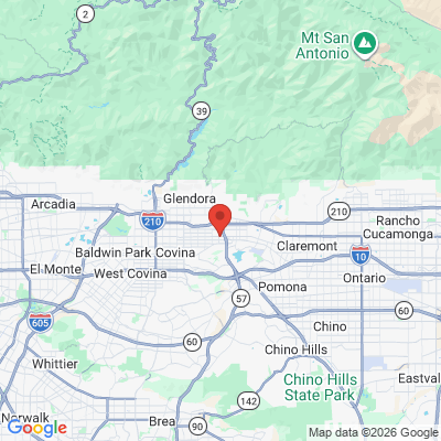 Map to Sunshine Smile dental  office in San Dimas, CA