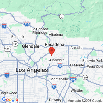 Map to Wu Orthodontics office in South Pasadena, CA