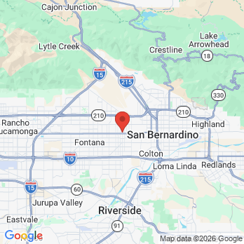Map to Dr. Sandoval Office of Pedro M Sandoval DDS office in Rialto, CA