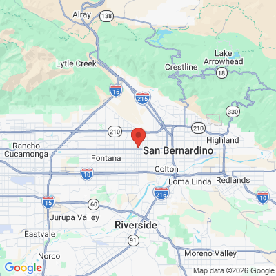 Map to Dr. Sandoval Office of Pedro M Sandoval DDS office in Rialto, CA