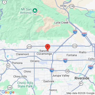 Map to Talent Dental office in Rancho Cucamonga, CA