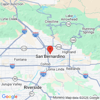 Map to sunshine dental office in San Bernardino, CA