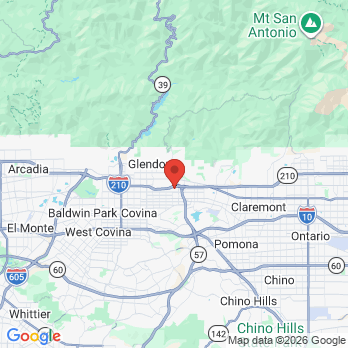 Map to Glendora Dental Arts office in Glendora, CA