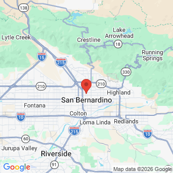 Map to Family Dentistry office in San Bernardino, CA