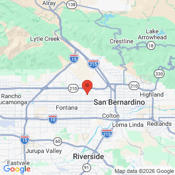Map to Baseline Dental Care  office in Rialto, CA
