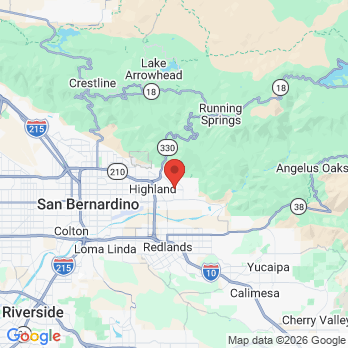 Map to Heather Houston, DDS, Inc office in Highland, CA