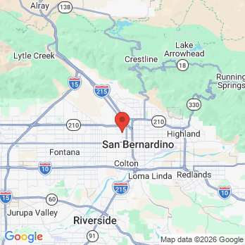 Map to Dr. Gill's Family Dentistry  office in San Bernardino, CA