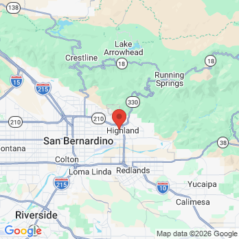 Map to Highland Dental Arts office in Highland, CA