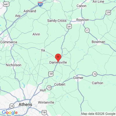 Map to  office in Danielsville, GA