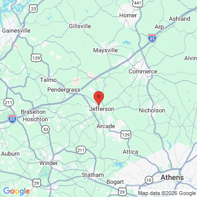 Map to  office in Jefferson, GA