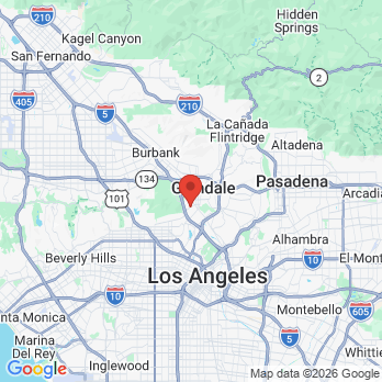 Map to los feliz dental center office in Los Angeles, CA