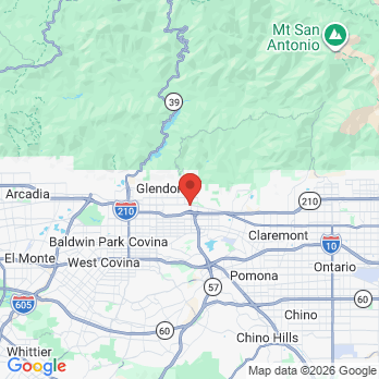 Map to New Vision Dental - Glendora  office in Glendora, CA