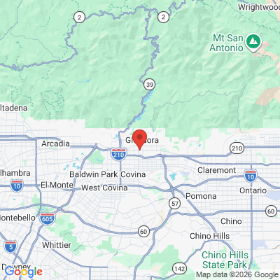 Map to Aesthetic dental group inc  office in Glendora, CA