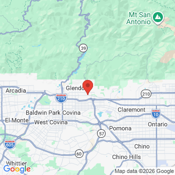 Map to Downtown Dental office in Glendora, CA