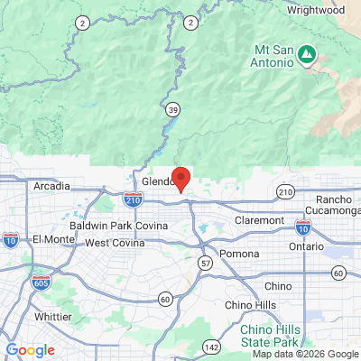 Map to Downtown Dental office in Glendora, CA