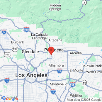 Map to Santoro Dentistry office in Pasadena, CA