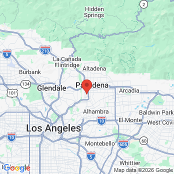 Map to Palm & Poppy Pediatric Dentistry office in Pasadena, CA