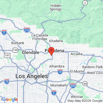 Map to Pasadena Family Cosmetic & Implant Dentistry office in Pasadena, CA