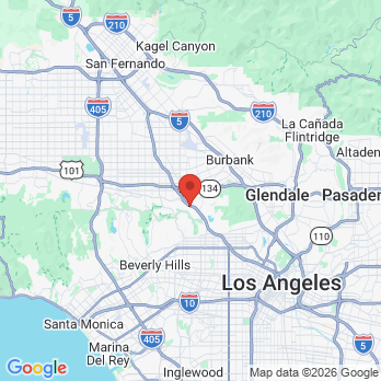 Map to Universal City Dental Center office in Los Angeles, CA