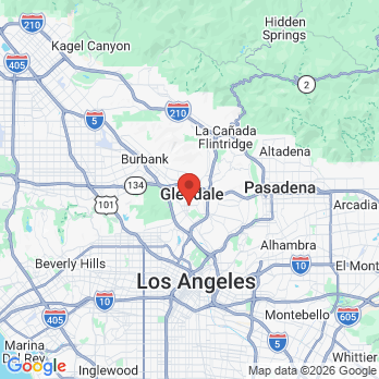 Map to Armond Sarkisian DDS office in Glendale, CA