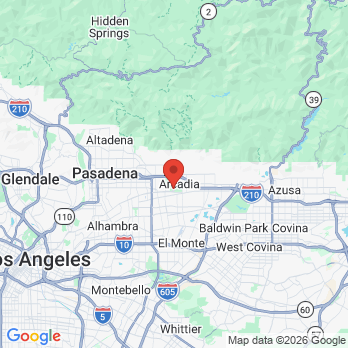 Map to Dr Peter Young office in Arcadia, CA