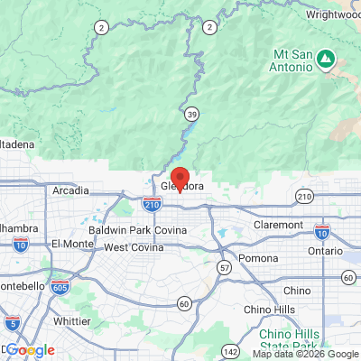 Map to Pardo Dentistry office in Glendora, CA