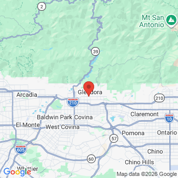 Map to Pardo Dentistry office in Glendora, CA