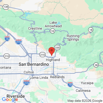 Map to Highland Family Dentistry office in Highland, CA